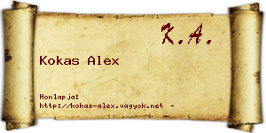 Kokas Alex névjegykártya